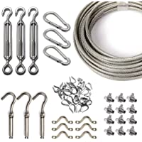 Kit de Cuerda de Acero Inoxidable- Kit de Luces para Exteriores- Kit de Suspensión de Cuerda- Cable de Cable de 50m con…